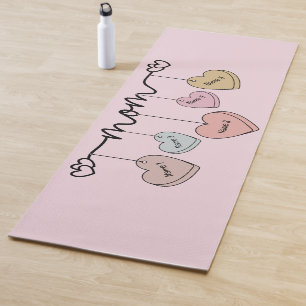Tapis De Yoga Maman et les enfants Noms Candy Heart