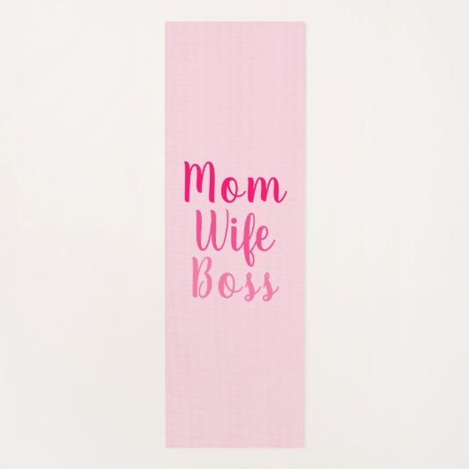 Tapis De Yoga Maman femme patron lumière rose script personnalis (Devant)