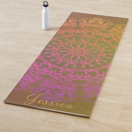 Tapis De Yoga Mandala avec nom Yoga Mat (En situation)