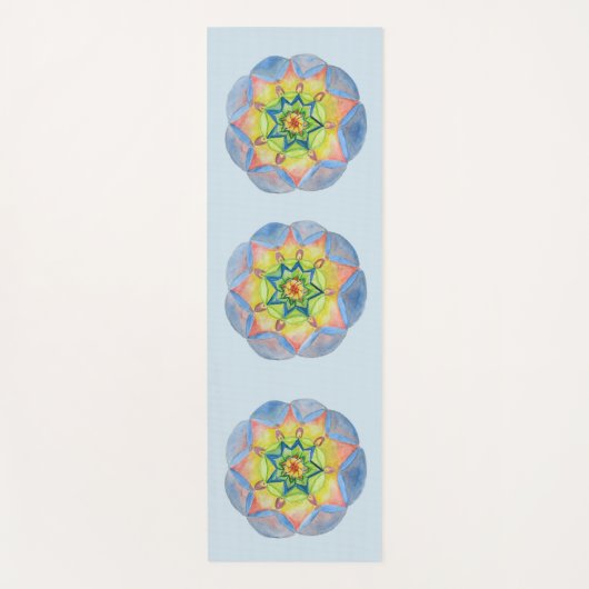 Tapis de Yoga Mandala Bleu (Devant)