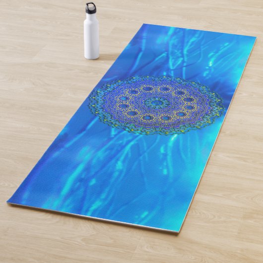 Tapis De Yoga Mandala bleu magique (En situation)