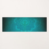 Tapis De Yoga Mandala bleu turquoise avec nom double face (Dos (Horizontal))