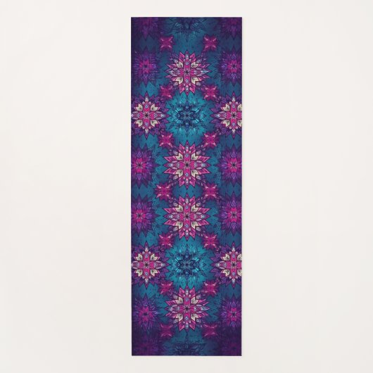 Tapis De Yoga Mandala Bloom Yoga Mat – Vibrant Floral Pattern (Devant)