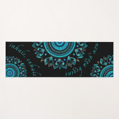 Tapis De Yoga Mandala Blue Bold Modern Vibrant Mandala (Devant (Horizontal))