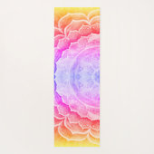 Tapis De Yoga Mandala Coucher de soleil Monogramme Aquarelles Yo (Dos)