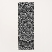 Tapis De Yoga mandala couleur noir et blanc (Devant)