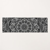 Tapis De Yoga mandala couleur noir et blanc (Devant (Horizontal))