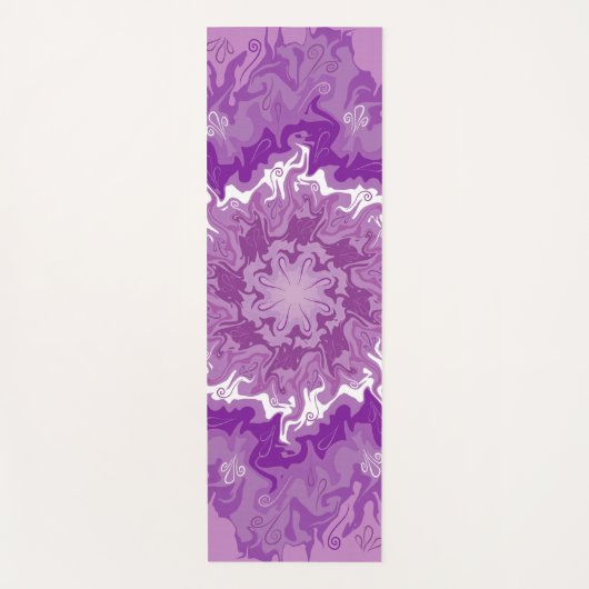 Tapis De Yoga Mandala dans plusieurs tons violets (Devant)