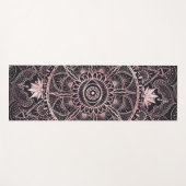 Tapis De Yoga Mandala de l'oeil rose noir (Devant (Horizontal))