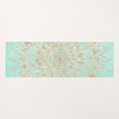 Tapis De Yoga Mandala de menthe et d'or (Devant (Horizontal))