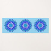 Tapis de Yoga Mandala Fleur Azur (Devant (Horizontal))