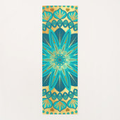 Tapis De Yoga Mandala Fleur Bleu Or (Devant)