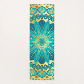 Tapis De Yoga Mandala Fleur Bleu Or (Dos)