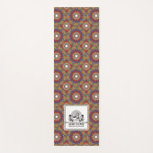 Tapis De Yoga Mandala fleurs monogramme nom personnalisé lettre  (Devant)