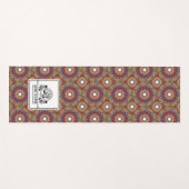 Tapis De Yoga Mandala fleurs monogramme nom personnalisé lettre  (Devant (Horizontal))