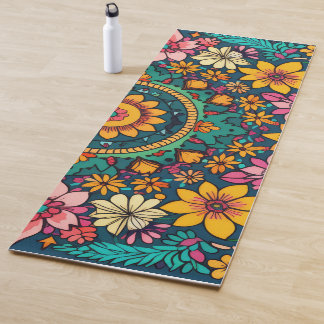 Tapis De Yoga Mandala floral coloré