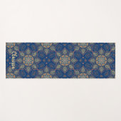 Tapis De Yoga Mandala Flower Circle Motif Marine Arrière - plan (Devant (Horizontal))