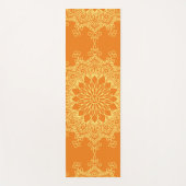 Tapis De Yoga Mandala jaune sur le monogramme orange (Devant)