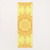 Tapis De Yoga Mandala jaune sur le monogramme orange (Dos)