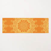 Tapis De Yoga Mandala jaune sur le monogramme orange (Devant (Horizontal))