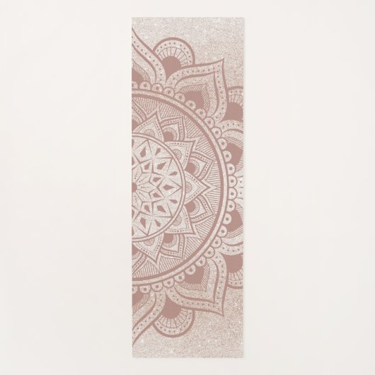 Tapis De Yoga Mandala Om Rose Gold Parties scintillant Chic Exer (Devant)