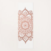 Tapis De Yoga Mandala Rose Gold aux fleurs roses (Devant)