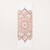 Tapis De Yoga Mandala Rose Gold aux fleurs roses (Dos)