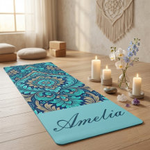 Mandala Sacré Bleu Nuit Damassé Téâl Spiritualité