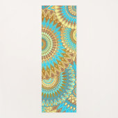 Tapis De Yoga Mandala superposé bleu marron or (Devant)