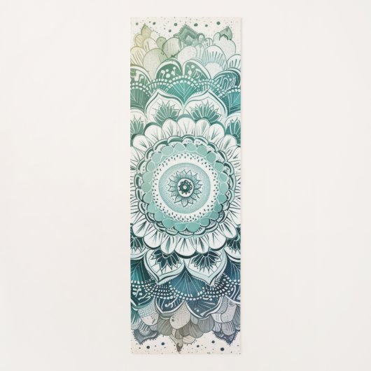 Tapis De Yoga Mandala turquoise et turquoise (Devant)