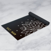 Tapis De Yoga Mandala Typographie simple (noir et blanc) Taurus