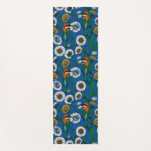 Tapis De Yoga Mangeurs d'abeilles sur bleu (Devant)