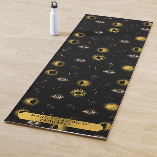 Tapis De Yoga Manifestation Soleil céleste & Lune Zodiaque Oeil (En situation)
