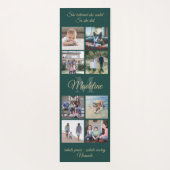 Tapis De Yoga Manoir personnalisé à 2 côtés Vert et Or Monogramm (Dos)