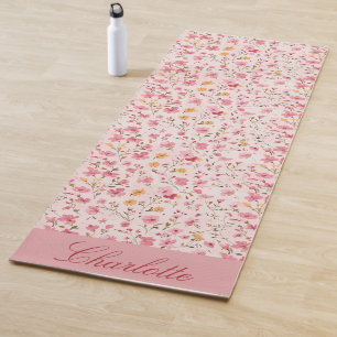 Tapis De Yoga Manteau de Yoga Floral rose personnalisé