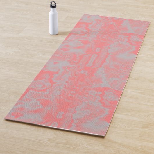 Tapis De Yoga Marbre Abstrait rose et gris (En situation)