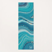 Tapis De Yoga Marbre bleu clair liquide (Devant)
