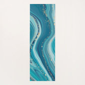 Tapis De Yoga Marbre bleu clair liquide (Dos)