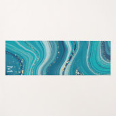 Tapis De Yoga Marbre bleu clair liquide (Devant (Horizontal))