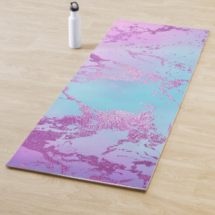 Tapis De Yoga Marbre chic   Glam violet violet violet bleu Ombre