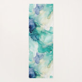 Tapis De Yoga Marbre d'encre Mint Aqua (Dos)