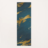Tapis De Yoga Marbre doré Turquoise moderne (Devant)