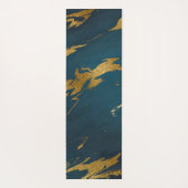 Tapis De Yoga Marbre doré Turquoise moderne (Dos)