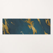 Tapis De Yoga Marbre doré Turquoise moderne (Devant (Horizontal))