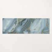 Tapis De Yoga Marbre gris bleu avec Veine or (Devant (Horizontal))