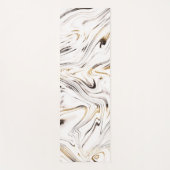 Tapis De Yoga Marbre noir argent liquide #1 (Devant)