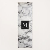Tapis De Yoga Marbre noir et blanc monogramme (Devant)