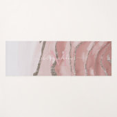 Tapis De Yoga Marbre Or Rose Monogramme Calligraphie Script Nom (Devant (Horizontal))