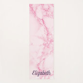 Tapis De Yoga Marbre rose doux personnalisé nom d'impression (Devant)