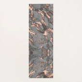 Tapis De Yoga Marbre rose gris or design moderne (Dos)